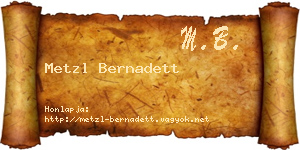 Metzl Bernadett névjegykártya